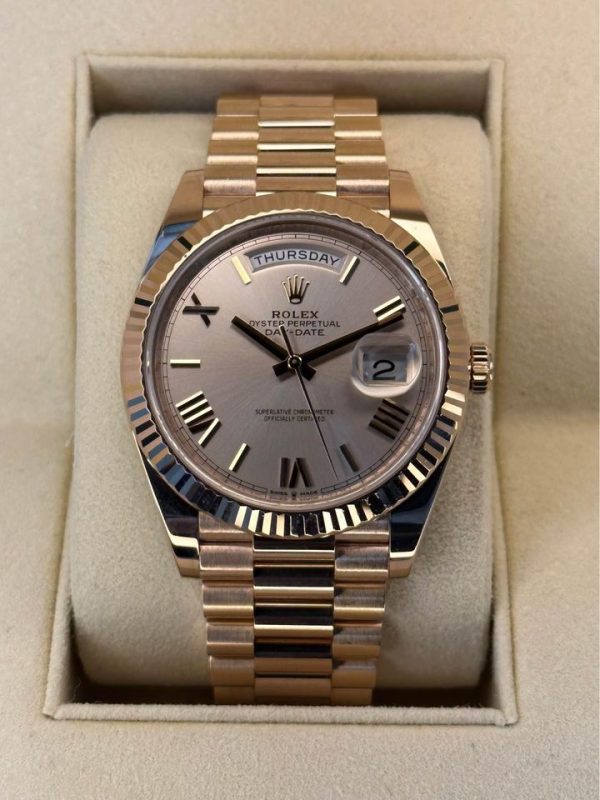 2020 Rolex Day-Date 40mm 228235 Presidential Rose Gold Sundust Dial for sale