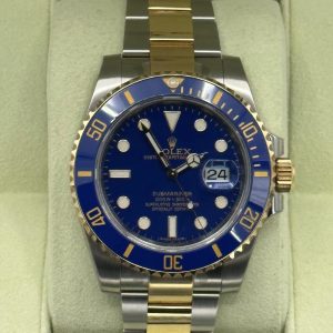OLD STOCK 2012 Rolex Submariner 40mm 116613LB RARE FLAT BLUE DIAL (Unworn) for sale
