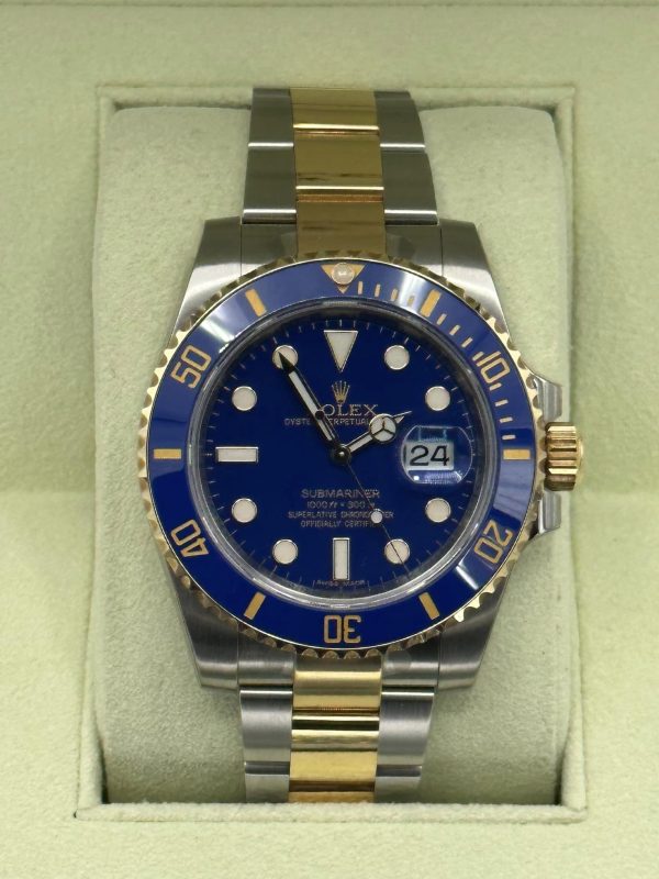 OLD STOCK 2012 Rolex Submariner 40mm 116613LB RARE FLAT BLUE DIAL (Unworn) for sale