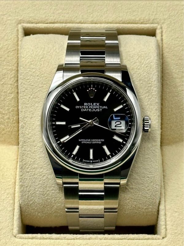 2022 Rolex Datejust 36mm 126200 Stainless Steel Oyster Black Dial (No. 1 of 2) for sale