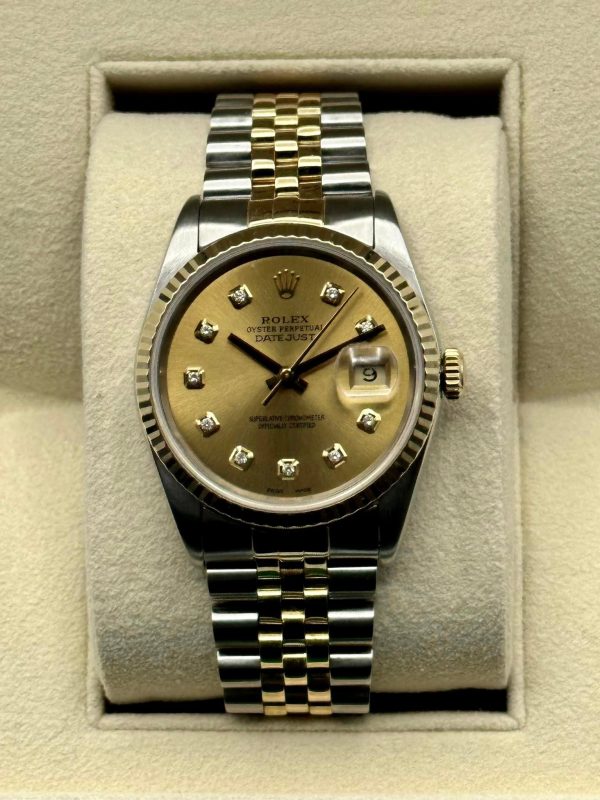Rolex Datejust 36mm 16233 Two-Tone Jubilee Champagne Diamond Dial for sale