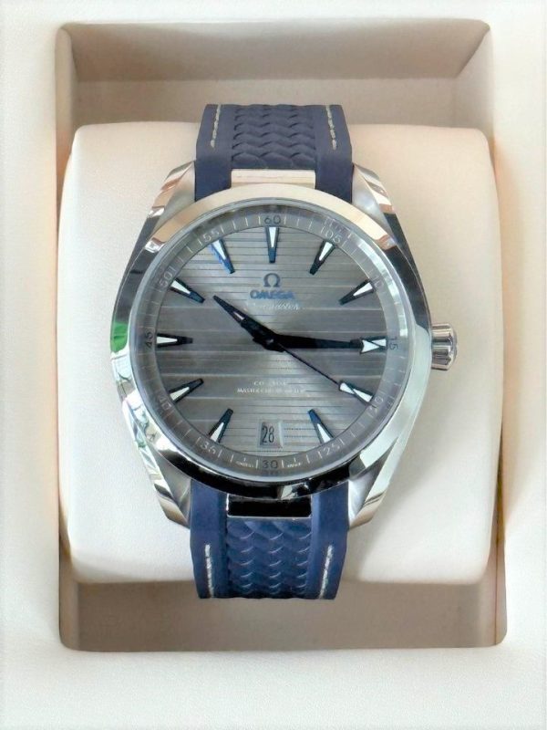 2022 Omega Seamaster Aqua Terra 41mm Blue Rubber Strap Grey Dial for sale