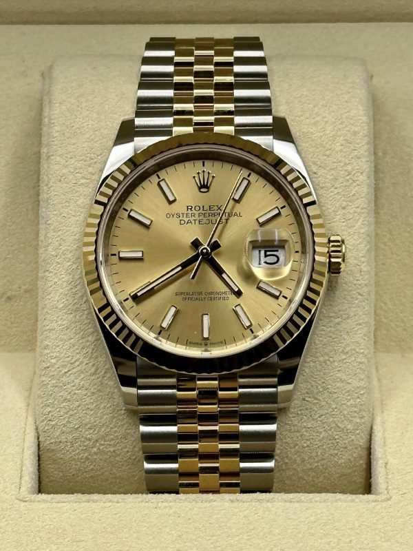 2022 Rolex Datejust 36mm 126233 Two-Tone Jubilee Champaign Stick Dial for sale