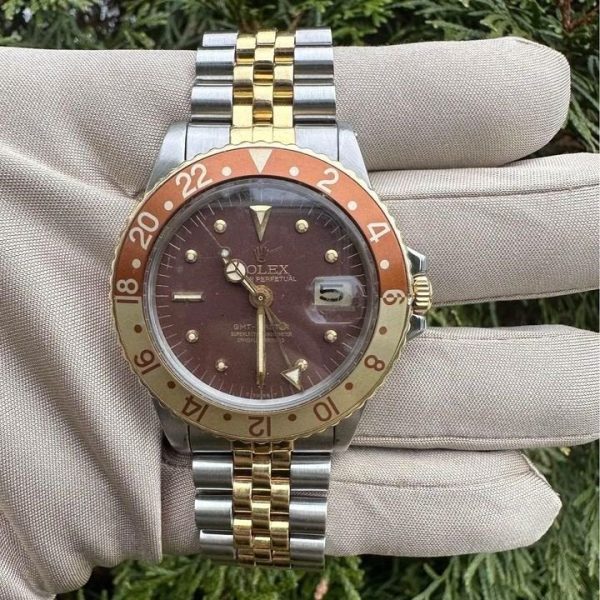 1970-1972 Rolex Vintage GMT-Master “Rootbeer” 40mm 1675 Nipple Dial for sale