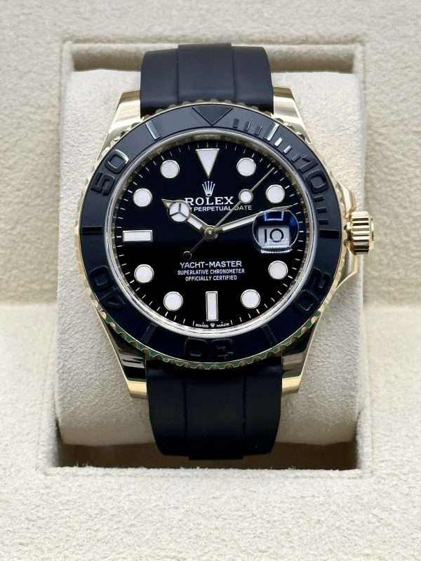 2023 Rolex Yacht-Master 42mm 226658 Gold Oysterflex Black Dial for sale