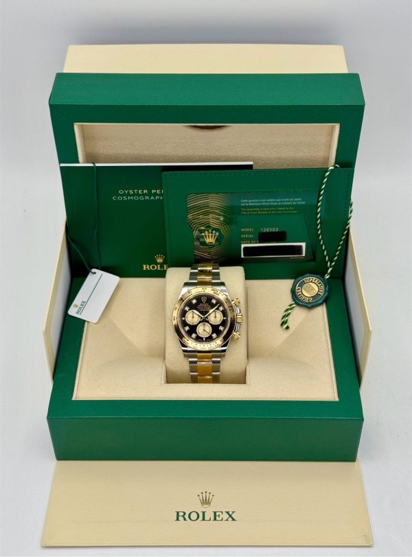 2025 Rolex Daytona 40mm 126503 Two-Tone Black Diamond Dial (Unworn) for sale