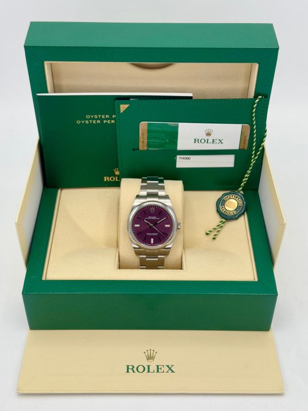 2018 Rolex Oyster Perpetual 39mm 114300 Grape Dialr for sale