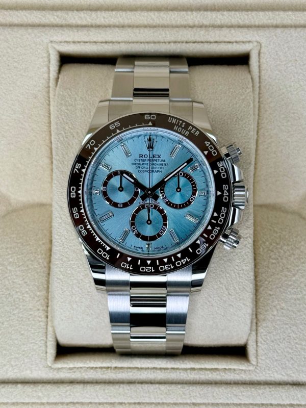 Rolex Daytona 40mm 126506 Platinum Ice Blue Diamond Baguette Dial (Unworn) for sale