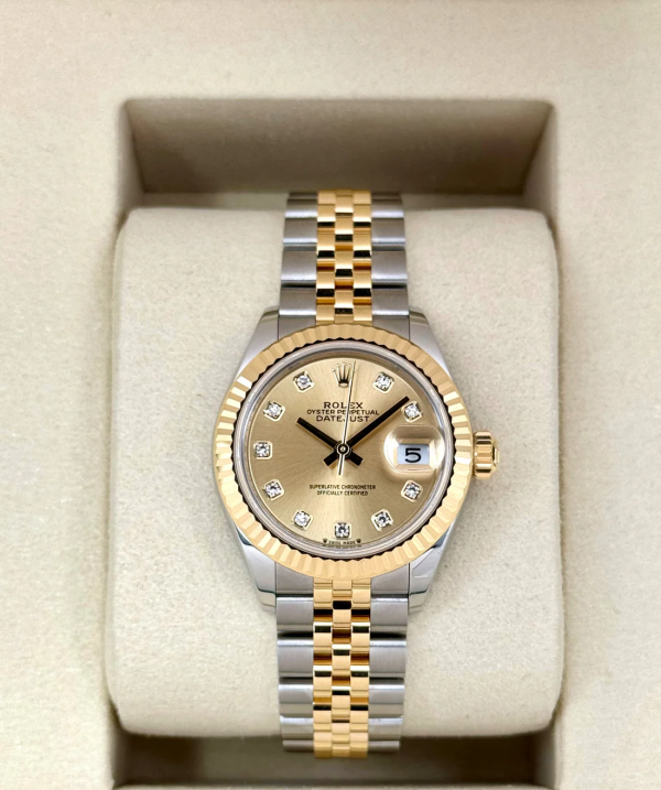 2025 Rolex Lady Datejust 28mm 279173 Jubilee Champagne Diamond Dial (Unworn) (No. 2 of 2) for sale