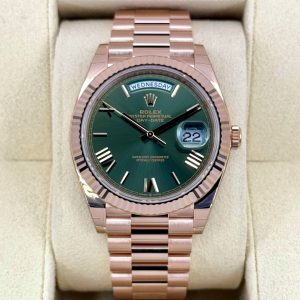 2025 Rolex Day-Date 40mm 228235 Presidential Rose Gold Olive Dial (Unworn) (No. 2 of 2) for sale