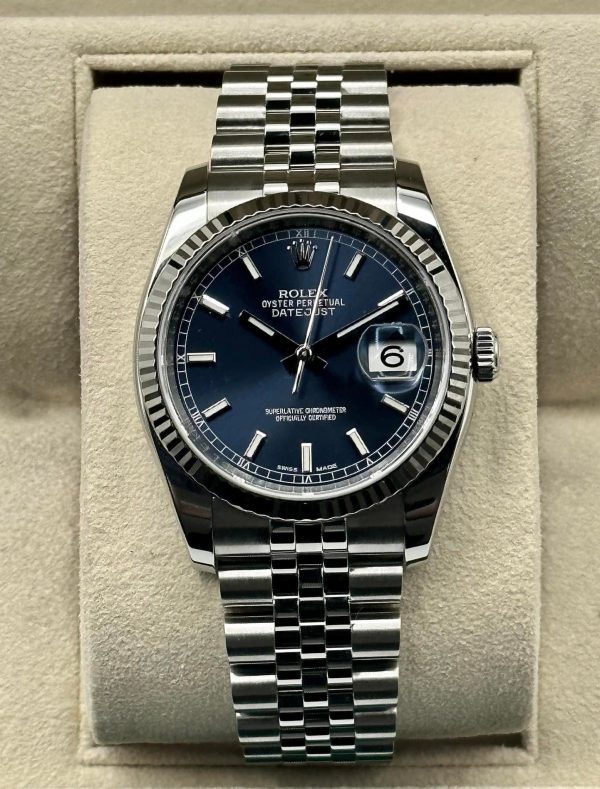2018 Rolex Datejust 36mm 116234 Jubilee Blue Stick Roulette Date Dial for sale