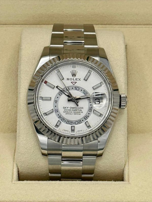 Rolex Sky-Dweller 42mm 326934 Stainless Steel Oyster White Dial (No. 2 of 2) for sale