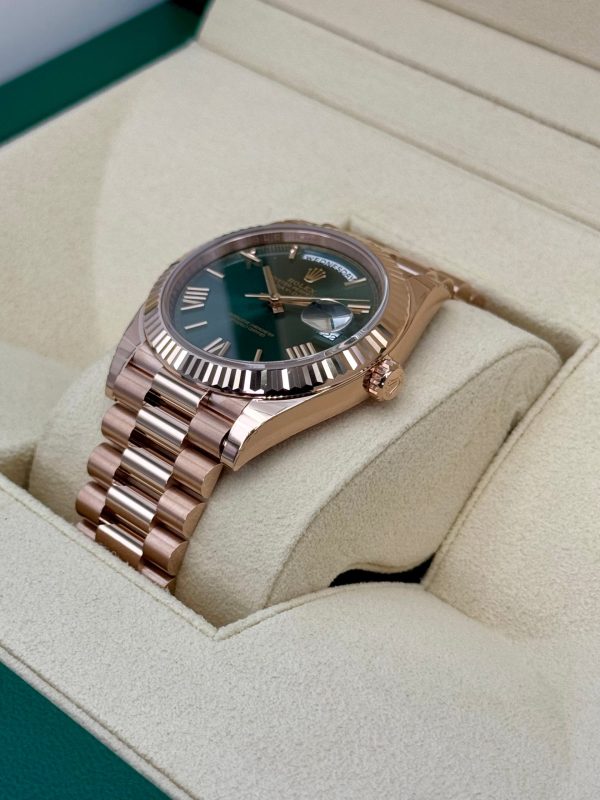 2025 Rolex Day-Date 40mm 228235 Presidential Rose Gold Olive Dial (Unworn) (No. 2 of 2) for sale