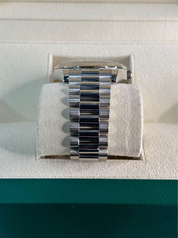 2013 Rolex Day-Date 41mm 218239 White Gold Jubilee Silver Stick Dial for sale