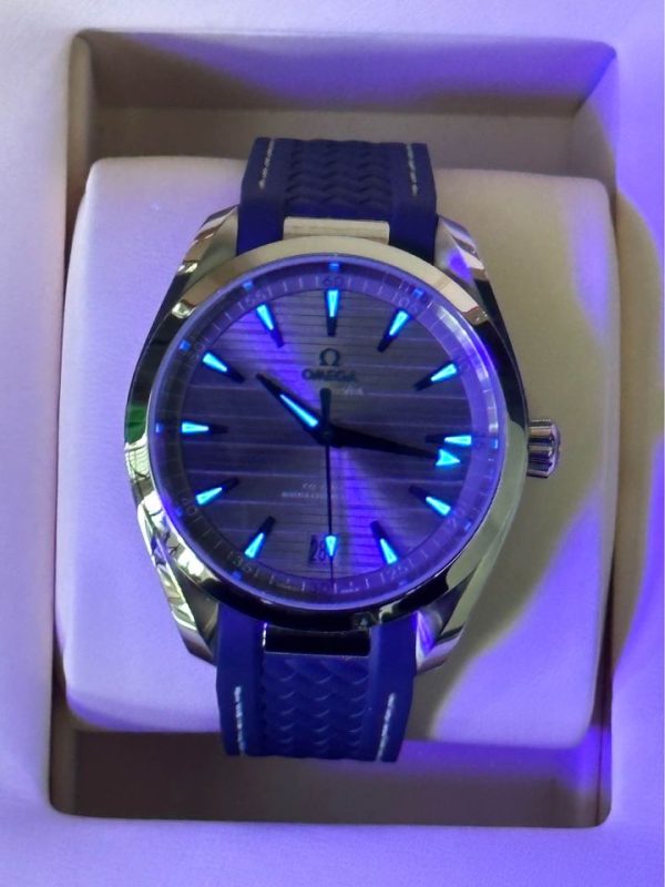 2022 Omega Seamaster Aqua Terra 41mm Blue Rubber Strap Grey Dial for sale