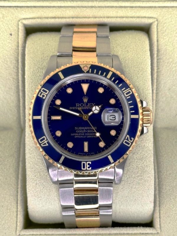 1987 Rolex Submariner 40mm 16803 Two-Tone Blue/Purple Dial for sale