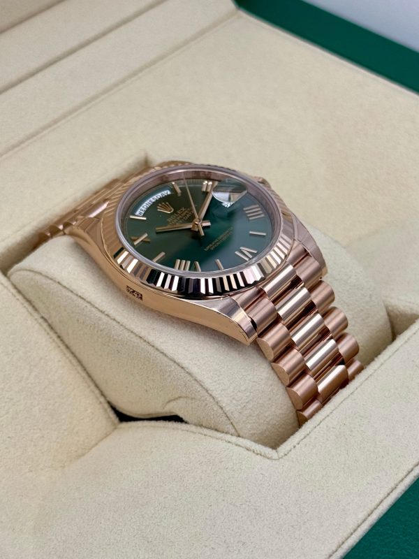 2025 Rolex Day-Date 40mm 228235 Presidential Rose Gold Olive Dial (Unworn) (No. 2 of 2) for sale