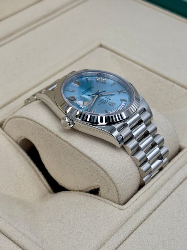 2024 Rolex Day-Date Platinum 40mm 228236 Ice-Blue Roman Dial (Unworn) for sale