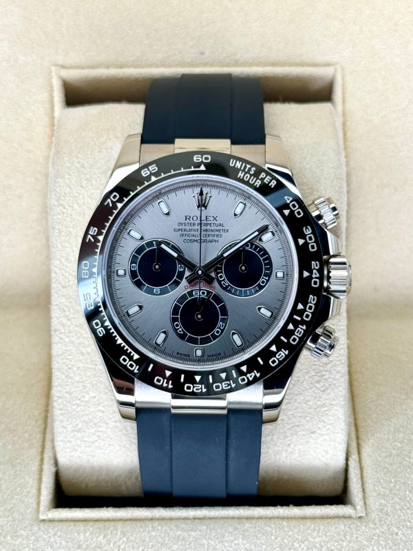 2018 Rolex Daytona 40mm 116519LN White Gold Oysterflex Grey Ghost Dial for sale