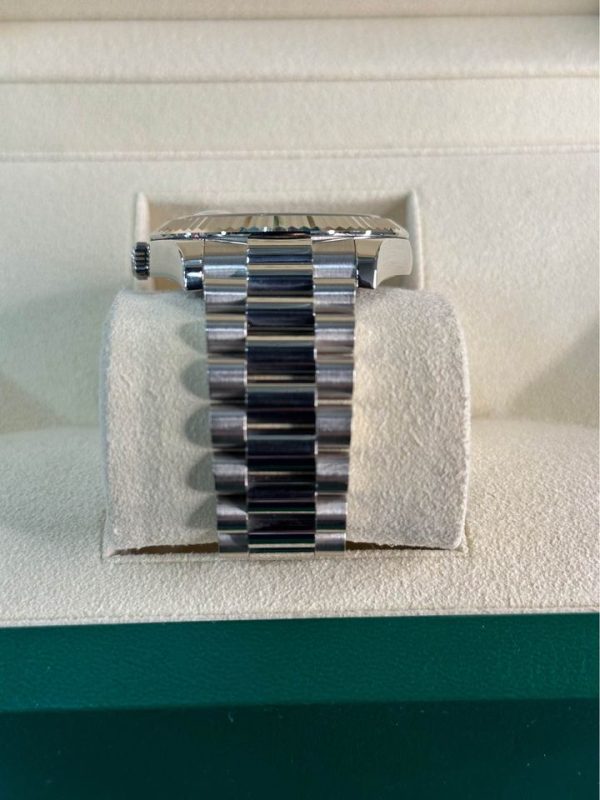 2013 Rolex Day-Date 41mm 218239 White Gold Jubilee Silver Stick Dial for sale