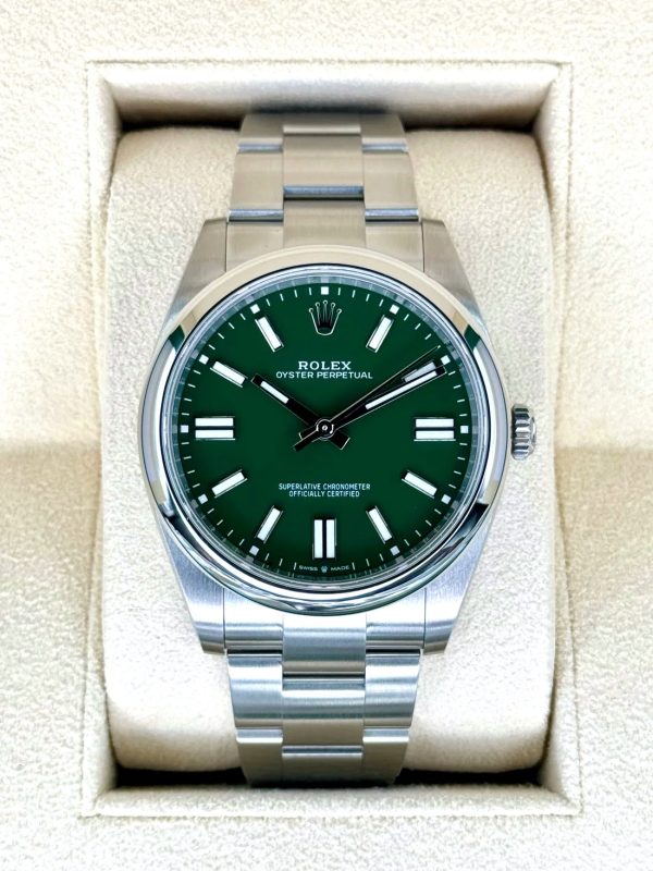 2024 Rolex Oyster Perpetual 41mm 124300 Green Dial (Unworn) for sale