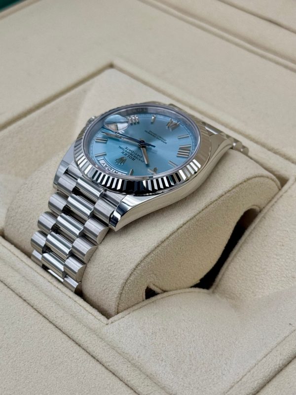 2024 Rolex Day-Date Platinum 40mm 228236 Ice-Blue Roman Dial (Unworn) for sale