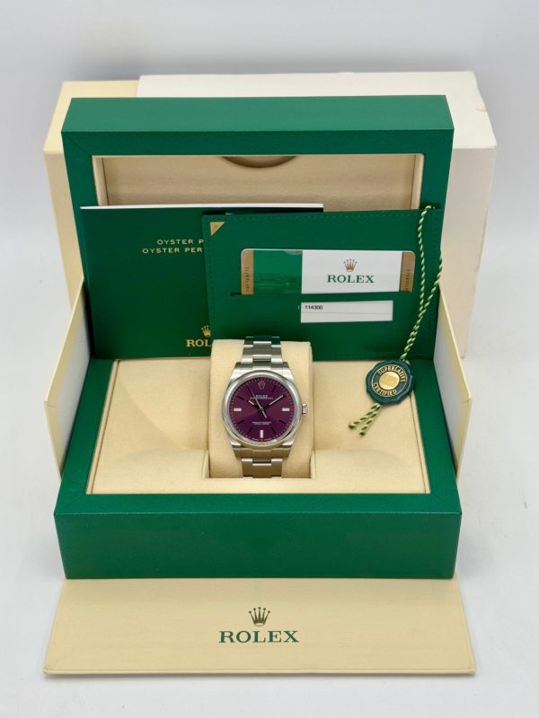 2018 Rolex Oyster Perpetual 39mm 114300 Grape Dialr for sale