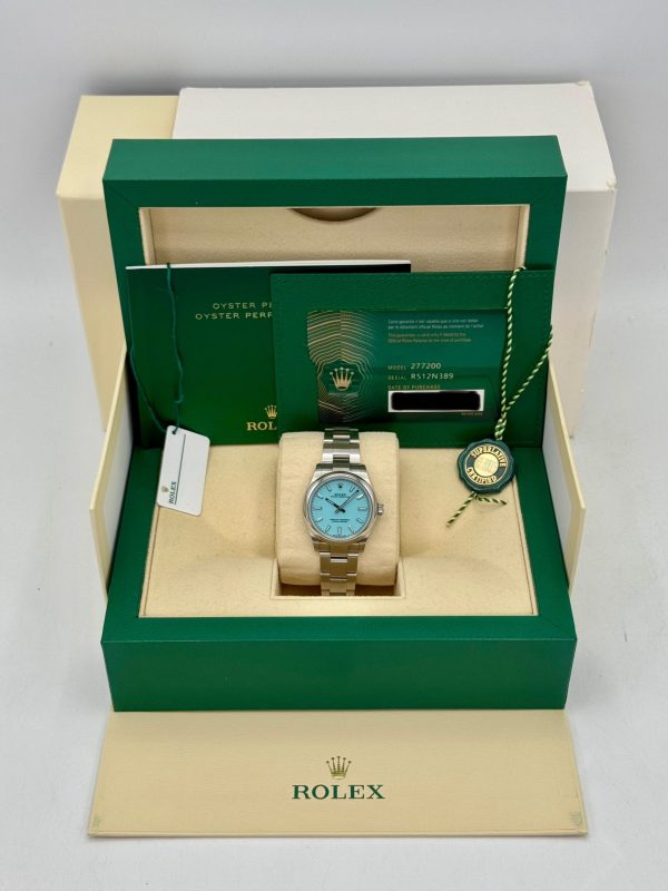 2021 Rolex Oyster Perpetual 31mm 277200 Turquoise Tiffany Blue Dial for sale