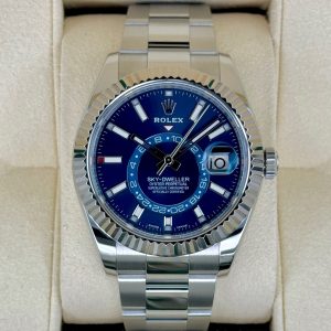 2018 Sky-Dweller 42mm 326934 Stainless Steel Oyster Blue Dial for sale