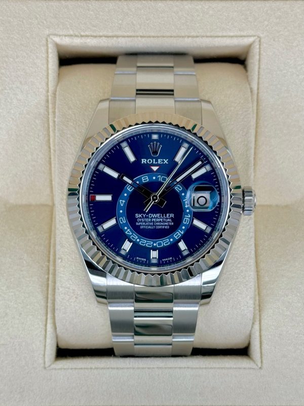 2018 Sky-Dweller 42mm 326934 Stainless Steel Oyster Blue Dial for sale