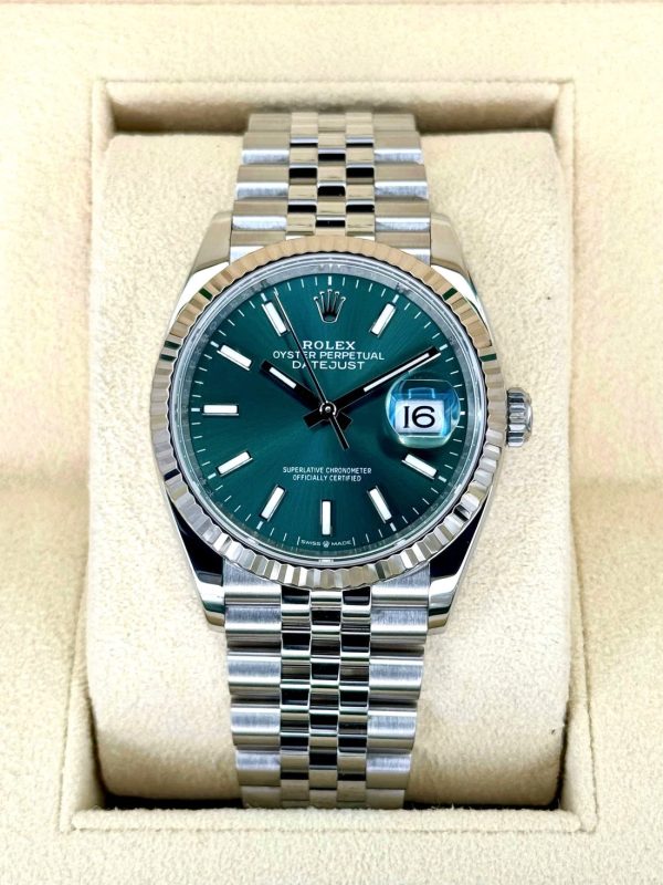 2024 Rolex Datejust 36mm 126234 Stainless Steel Jubilee Green Dial (Unworn) for sale