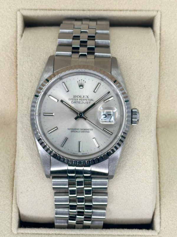 1991 Rolex Datejust 36mm 16234 Stainless Steel Jubilee Silver Dial for sale