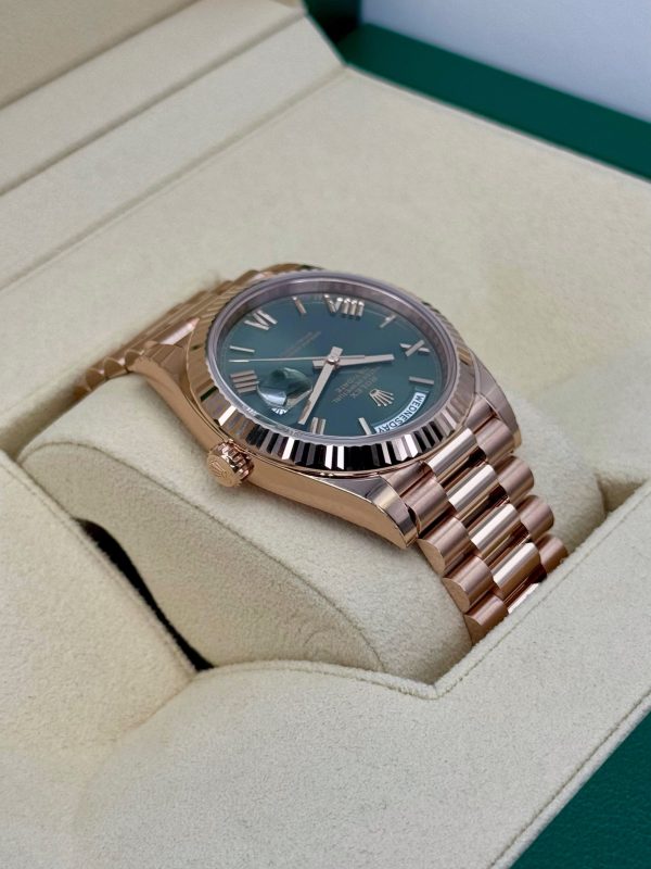2025 Rolex Day-Date 40mm 228235 Presidential Rose Gold Olive Dial (Unworn) (No. 2 of 2) for sale
