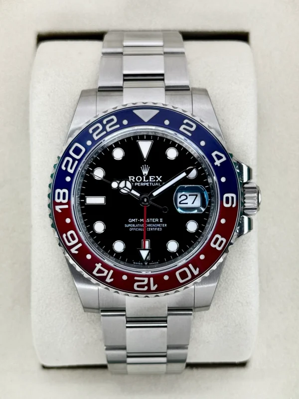 2026 Rolex GMT-Master II “Pepsi” 40mm 126710BLRO Stainless Steel Oyster Bracelet Black Dial (Unworn) for sale