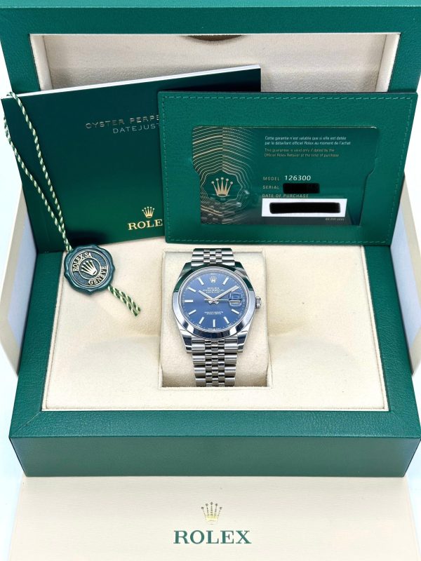 2023 Rolex Datejust 41mm 126300 Stainless Steel Jubilee Blue Dial for sale