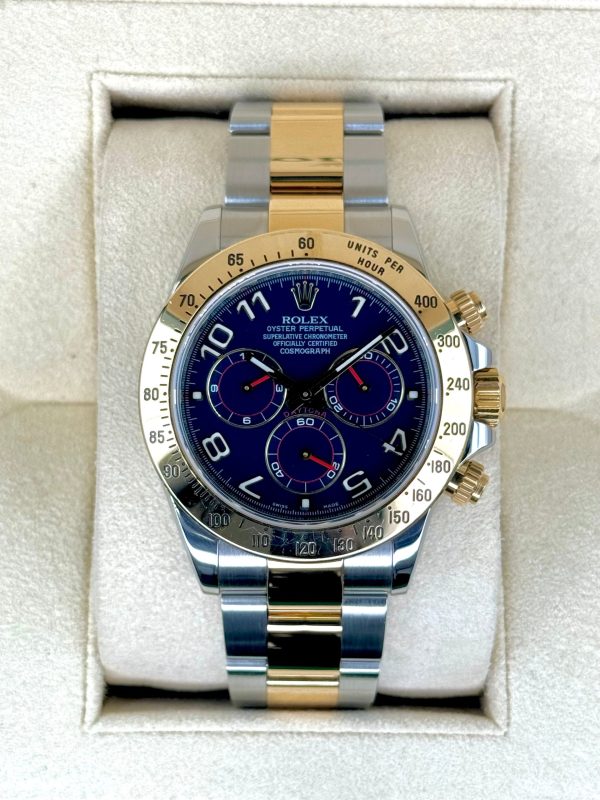 Rolex Daytona 40mm 116523 Two-Tone Blue Arabic Racing Dial for sale