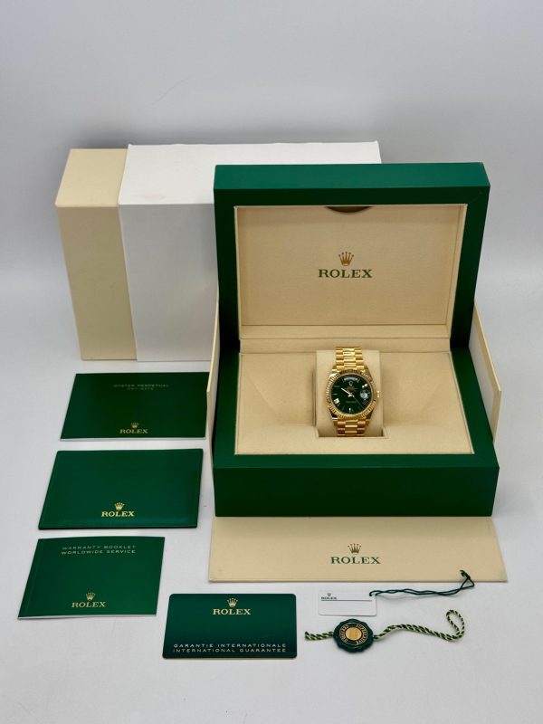 2023 Rolex Day-Date 40mm 228238 Arabic Calendar Green Dial for sale