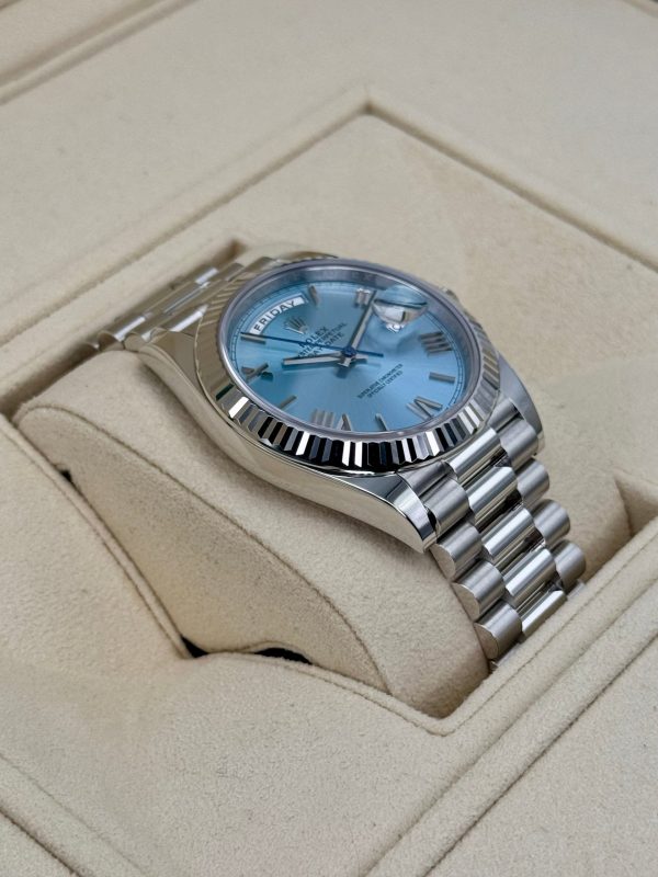 2024 Rolex Day-Date Platinum 40mm 228236 Ice-Blue Roman Dial (Unworn) for sale