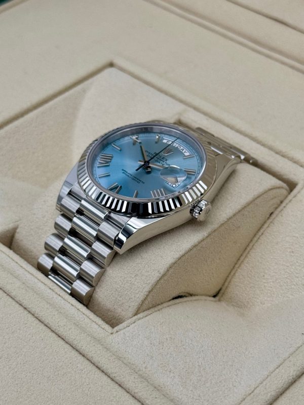 2024 Rolex Day-Date Platinum 40mm 228236 Ice-Blue Roman Dial (Unworn) for sale
