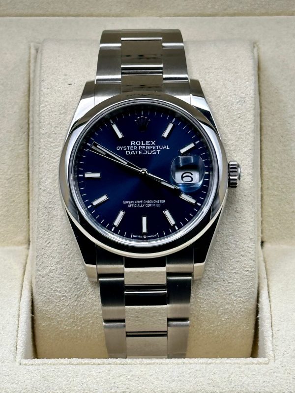 2020 Rolex Datejust 36mm 126200 Oyster Blue Stick Dial for sale