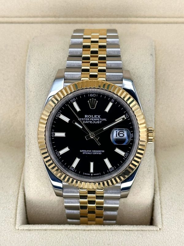 2023 Rolex Datejust 41mm 126333 Two-Tone Jubilee Black Stick Dial for sale