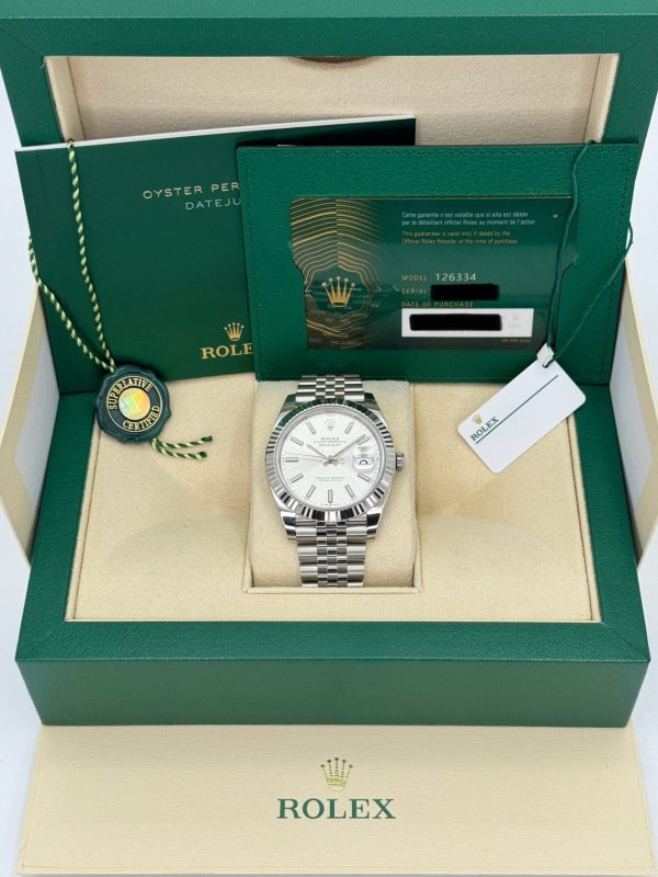 2023 Rolex Datejust 41mm 126334 Stainless Steel Jubilee Silver Dial (Unworn) for sale