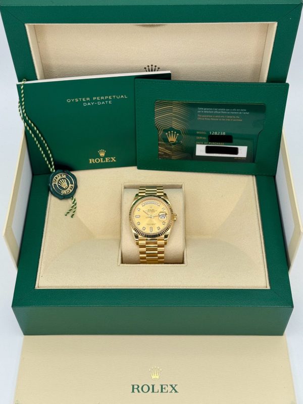 2024 Rolex Day-Date 36mm 128238 Champagne Diamond Dial (Unworn) for sale