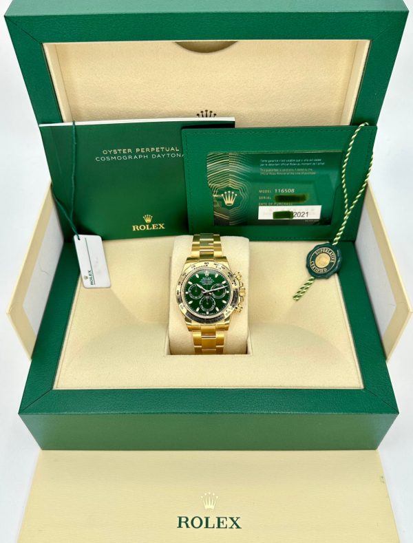 2021 Rolex Daytona “John Mayer” 40mm 116508 Yellow Gold Green Dial (Unworn) for sale