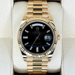 Rolex Day-Date 40mm 228238 Black Onyx Diamond Dial (Unworn) for sale