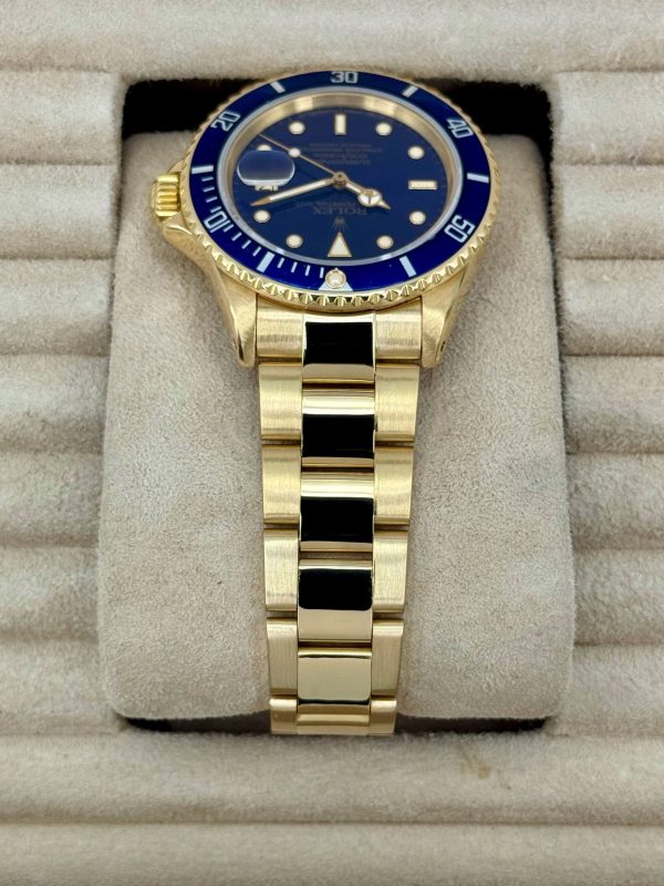 1987 Rolex Submariner “Bluesy” 40mm 16808 Yellow Gold Blue Dial for sale