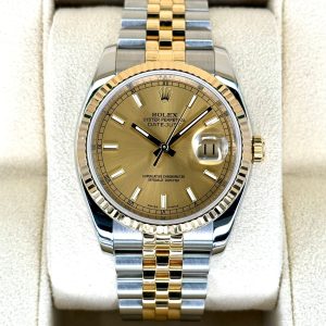 Rolex Datejust 36mm 116233 Two-Tone Jubilee Champagne Stick Dial for sale