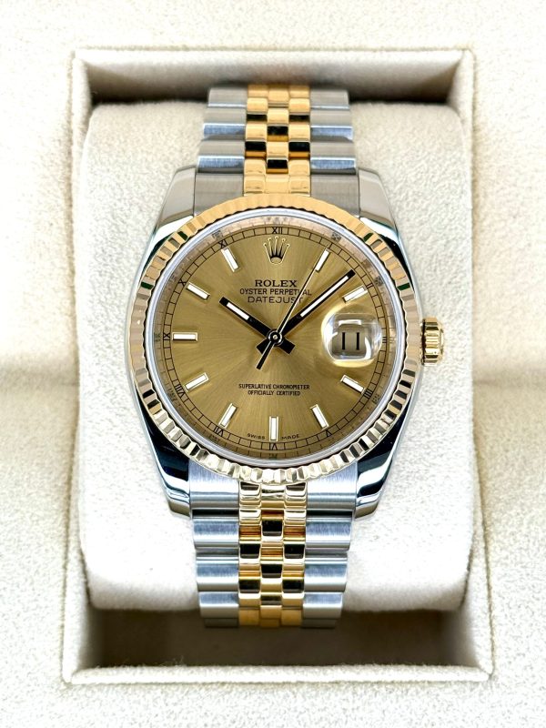 Rolex Datejust 36mm 116233 Two-Tone Jubilee Champagne Stick Dial for sale