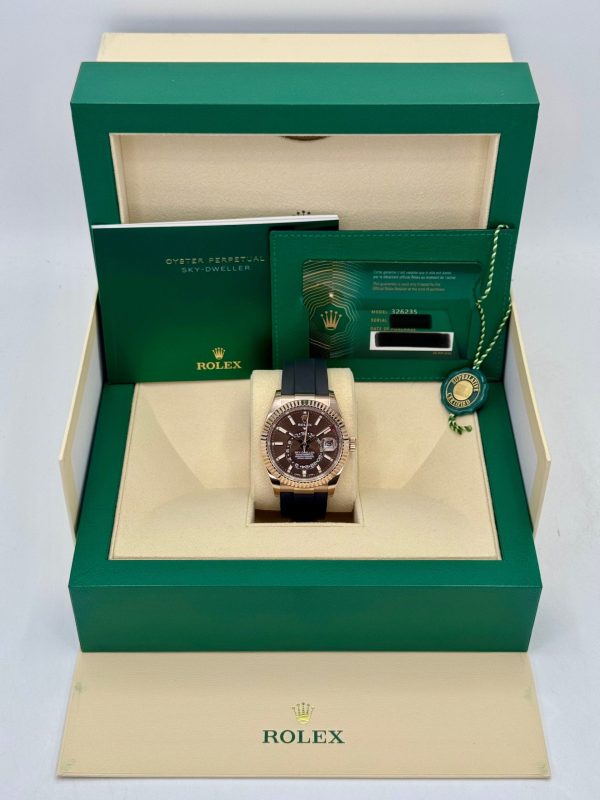 2022 Rolex Sky-Dweller 42mm 326235 Rose Gold Oysterflex Chocolate Dial (No. 2 of 2) for sale