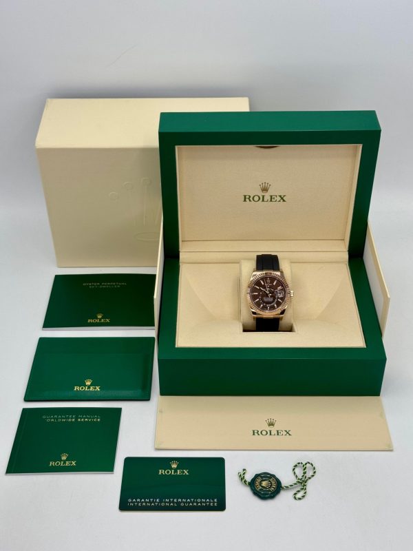 2022 Rolex Sky-Dweller 42mm 326235 Rose Gold Oysterflex Chocolate Dial (No. 2 of 2) for sale